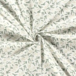 Cotton Poplin Foil Print Christmas Decoration - Cream White