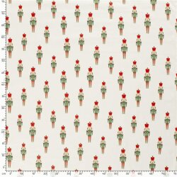 Popeline de coton imprimé Casse-noisette - blanc crème