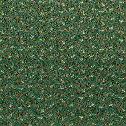 Cotton poplin foil print holly branches - pine green