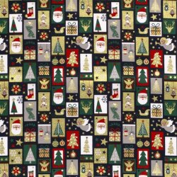 Katoen Popeline Folie Print Kerst Patchwork-...