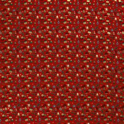 Cotton Poplin Foil Print Christmas Gifts - Red