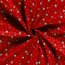 Popeline di cotone con stampa in lamina degli gnomi di Natale - Rosso