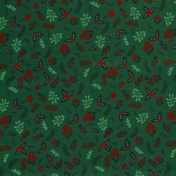 Ramitas de Navidad de popelina de algodón - Verde...