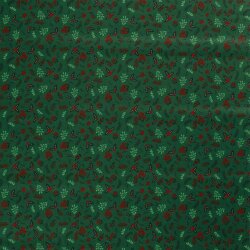 Ramitas de Navidad de popelina de algodón - Verde...