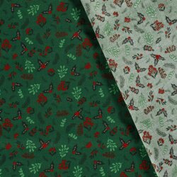 Cotton Poplin Small Christmas Branches - Fir Green