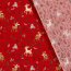 Cotton Poplin Christmas Deer - red