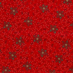 Cotton Poplin Poinsettia Flower - Red