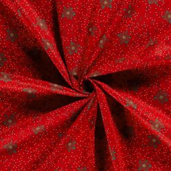 Cotton Poplin Poinsettia Flower - Red