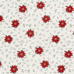 Cotton Poplin Poinsettia Flower - cream white