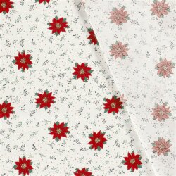 Cotton Poplin Poinsettia Flower - cream white