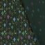 Popeline di cotone con stampa a fiocchi di Natale - Verde scuro