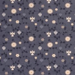 Cotton poplin foil print straw angel - shade blue