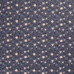 Cotton poplin foil print straw angel - shade blue