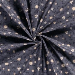 Cotton poplin foil print straw angel - shade blue