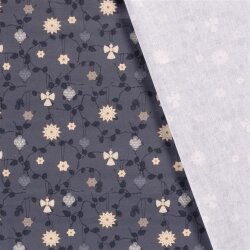 Cotton poplin foil print straw angel - shade blue
