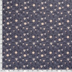 Cotton poplin foil print straw angel - shade blue