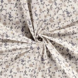 Cotton poplin foil print straw angel - cream