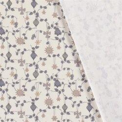 Cotton poplin foil print straw angel - cream