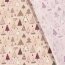 Popeline di cotone con stampa su carta stagnola Abeti - Rosa freddo