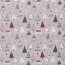 Cotton poplin foil print fir trees - satin grey