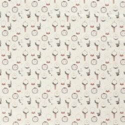 Katoen Popeline Folie Print Kerstdecoratie - gebroken wit