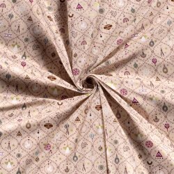 Cotton Poplin Foil Print Advent Decoration - Cold Pink