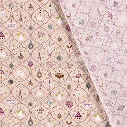 Cotton Poplin Foil Print Advent Decoration - Cold Pink