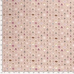 Cotton Poplin Foil Print Advent Decoration - Cold Pink