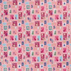 Cotton Poplin Christmas Post - Cold Pink