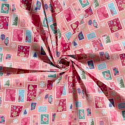 Cotton Poplin Christmas Post - Cold Pink