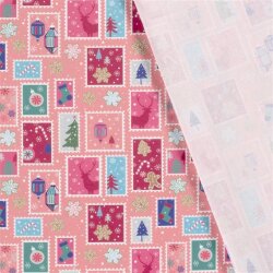 Cotton Poplin Christmas Post - Cold Pink