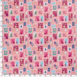Cotton Poplin Christmas Post - Cold Pink