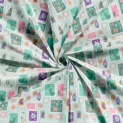 Cotton Poplin Christmas Post - Light Mint