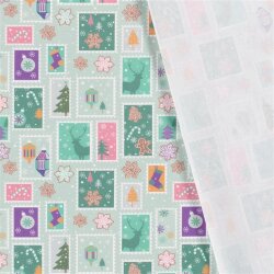 Cotton Poplin Christmas Post - Light Mint