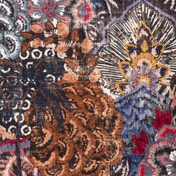 Dekostoff Samt-Optik Digital Blumen Patchwork - rot