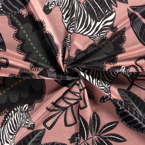 Dekostoff Samt-Optik Digital ZEBRA LEAF