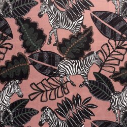 Dekostoff Samt-Optik Digital Zebra - antikpink