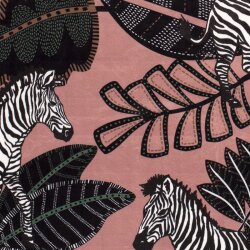 Dekostoff Samt-Optik Digital ZEBRA LEAF