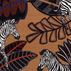 Dekostoff Samt-Optik Digital ZEBRA LEAF