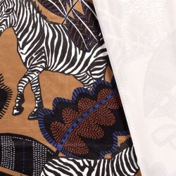 Dekostoff Samt-Optik Digital ZEBRA LEAF