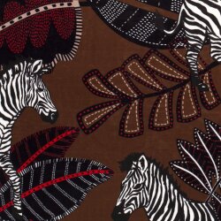 Dekostoff Samt-Optik Digital ZEBRA LEAF
