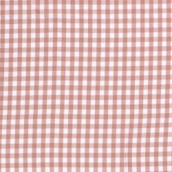 Fil de popeline de coton teint - Vichy Karo10mm rose antique