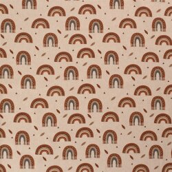 Interieurstoff Leinen-Optik Makramee Regenbogen - cremebeige
