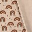 Interieurstoff Leinen-Optik Makramee Regenbogen - cremebeige