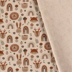 Interieurstoff Leinen-Optik FOREST ANIMALS