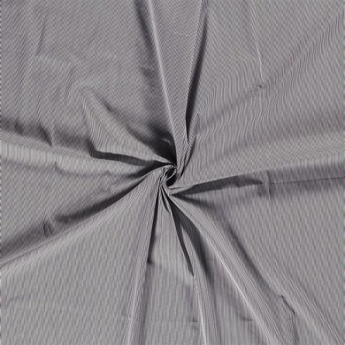 Baumwollpopeline 1,2mm Streifen - schwarz