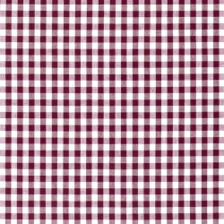 Barvená bavlněná poplinová příze - Vichy check10mm burgundská