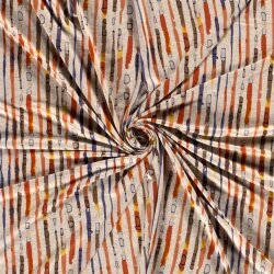 VISCOSE LINEN LOOK JERSEY ABSTRACT