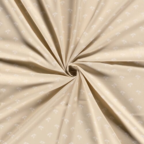 Baumwollpopeline Palmen - hellbeige