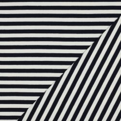 French Terry stripes - dark blue/off-white